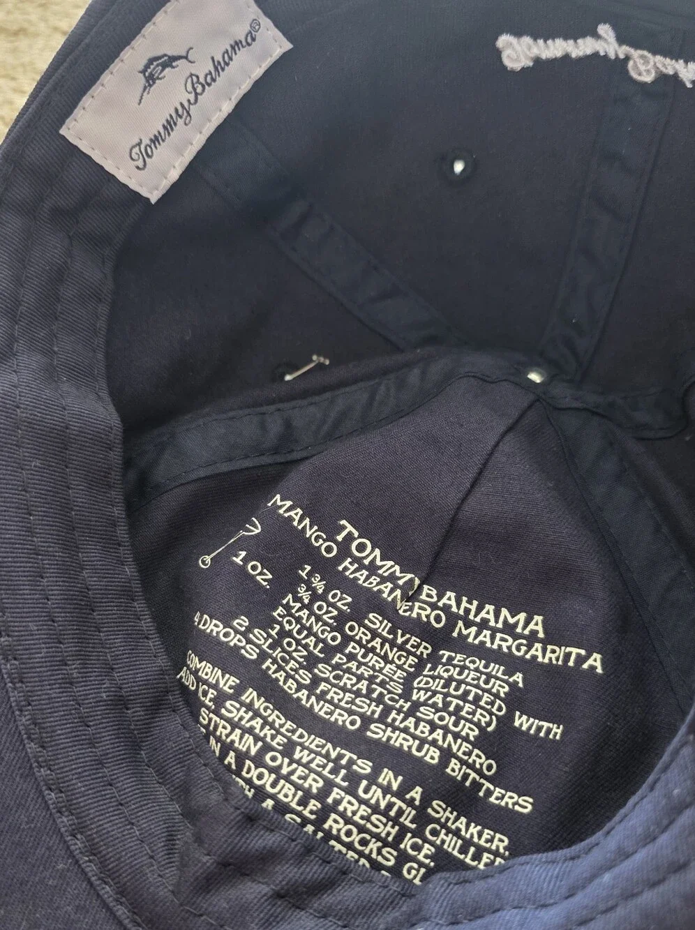 Tommy Bahama Navy Embroidered Beverage-Label Cap